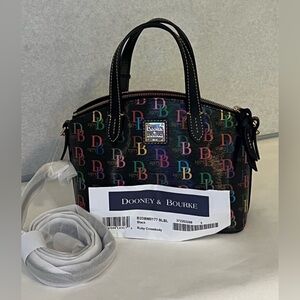 Dooney Bourke Handbag Crossbody Satchel Multicolor DB Logo Purse Rainbow Dooney
